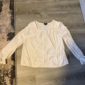 Current Air Cream Blouse with Subtle Dots